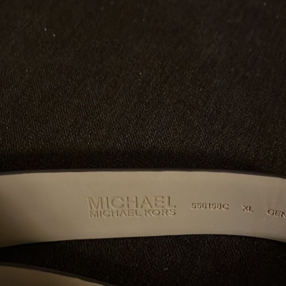 NEW MICHAEL KORS LEATHER black WITH MK TORTOISE SHELL SILVER BUCKLE size XL NWT - Picture 9 of 9